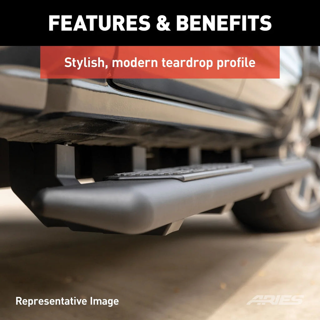 ARIES AscentStep 5-1/2" x 85" Black Steel Running Boards 2558030 fits 2017-2018 Honda Ridgeline Black Edition