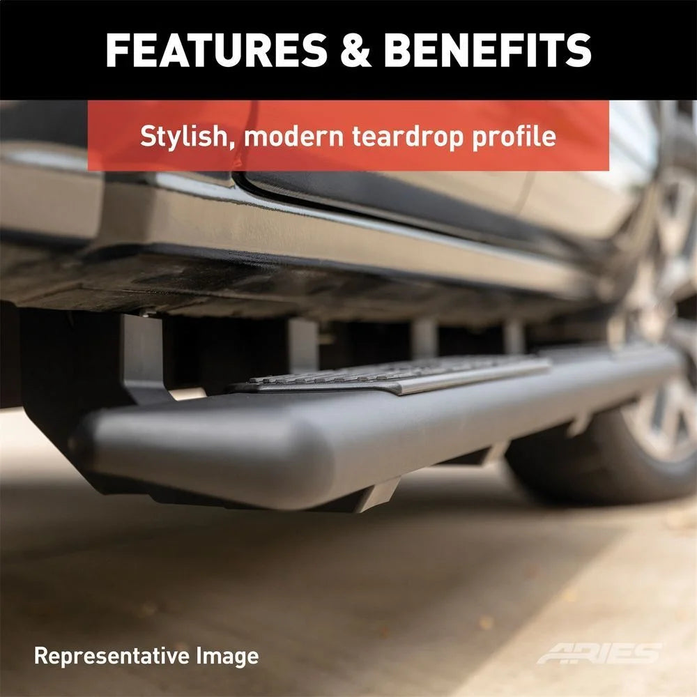 ARIES AscentStep 5-1/2" x 91" Black Steel Running Boards (No Brackets) 2057991 fits 1999-2019 Chevrolet / Ford / GMC - Ins...