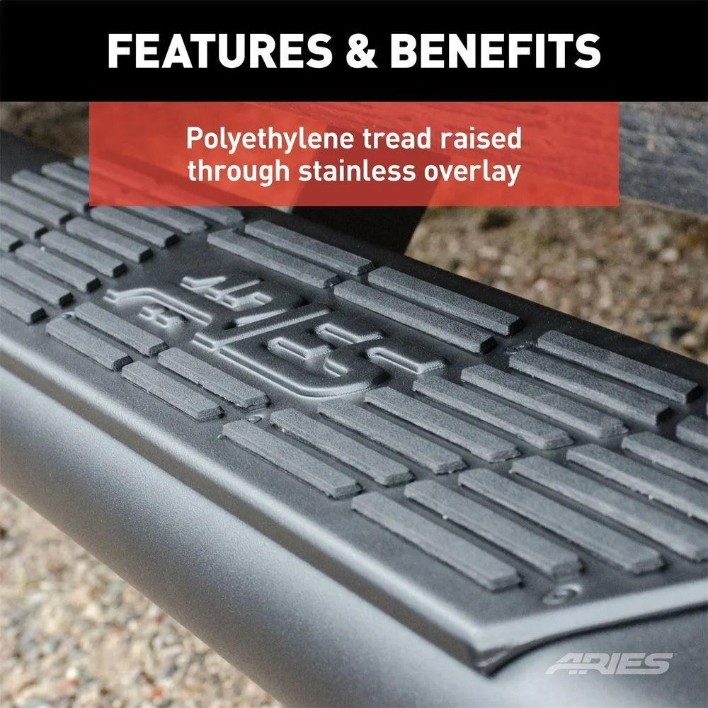 ARIES AscentStep 5-1/2" x 91" Black Steel Running Boards 2558024 fits 1999-2016 Ford F-250 Super Duty / 1999-2016 Ford F-3...