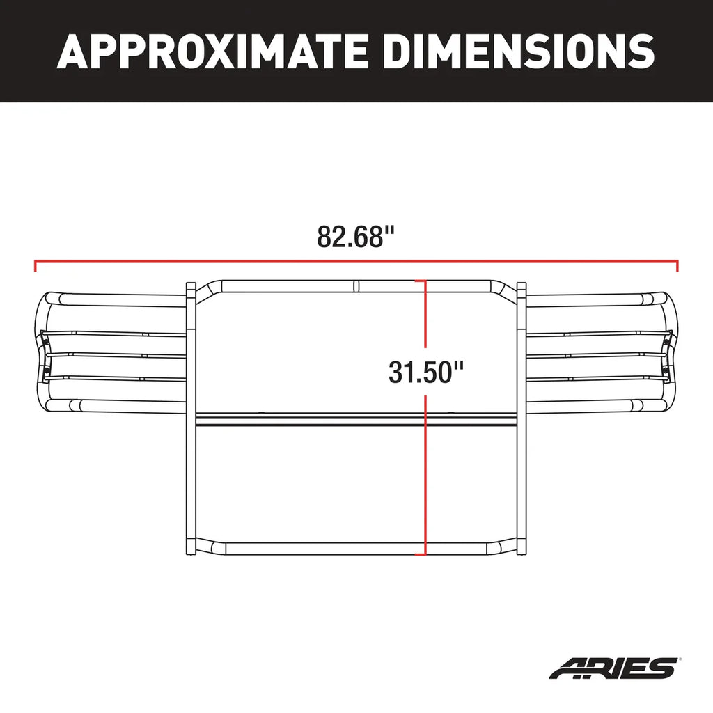 ARIES Black Steel Grille Guard 4043 fits Chevrolet Silverado / 1999-2002 Chevrolet Silverado 1500 / 2001-2002 Chevrolet Si...