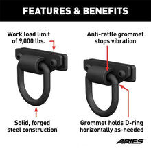 Load image into Gallery viewer, ARIES Bolt-On Anti-Rattle D-Rings (9,000 lbs, 2-Pack) 2081300 - Additional View 6