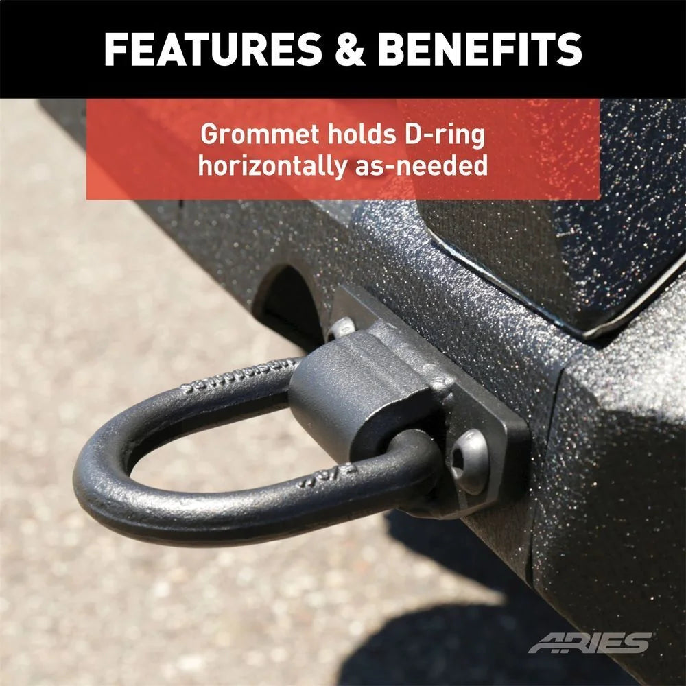 ARIES Bolt-On Anti-Rattle D-Rings (9,000 lbs, 2-Pack) 2081300 - Additional View 10