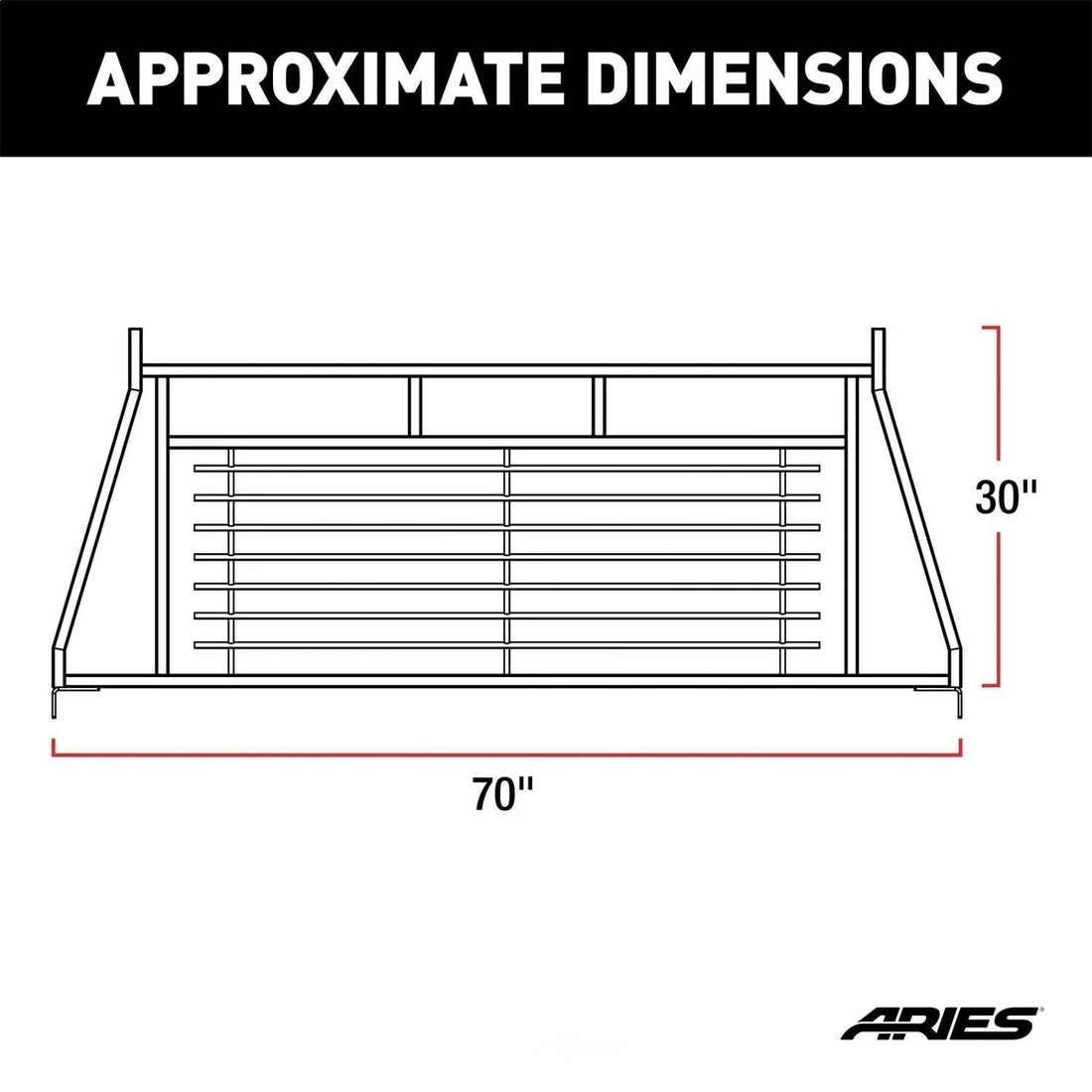ARIES Classic Black Steel Headache Rack 111001 fits Ford F-250 - Installation View