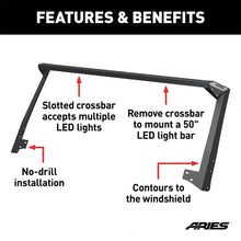 Load image into Gallery viewer, ARIES Jeep JK Roof Light Mounting Brackets &amp; Crossbar 15914 fits 2007-2017 Jeep JK / Wrangler - Back View