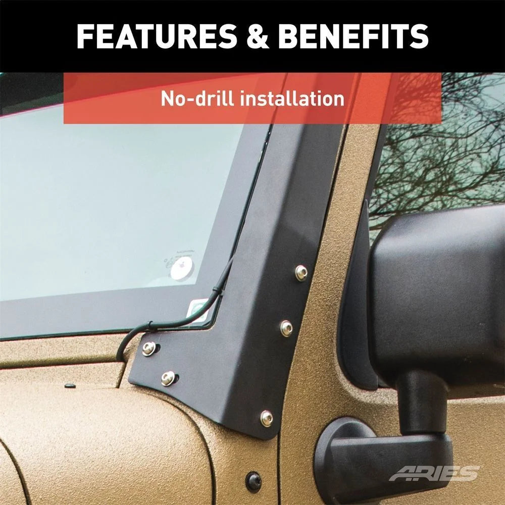 ARIES Jeep JK Roof Light Mounting Brackets & Crossbar 15914 fits 2007-2017 Jeep JK / Wrangler - Additional View 7