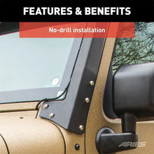 Load image into Gallery viewer, ARIES Jeep JK Roof Light Mounting Brackets &amp; Crossbar 15914 fits 2007-2017 Jeep JK / Wrangler - Additional View 7