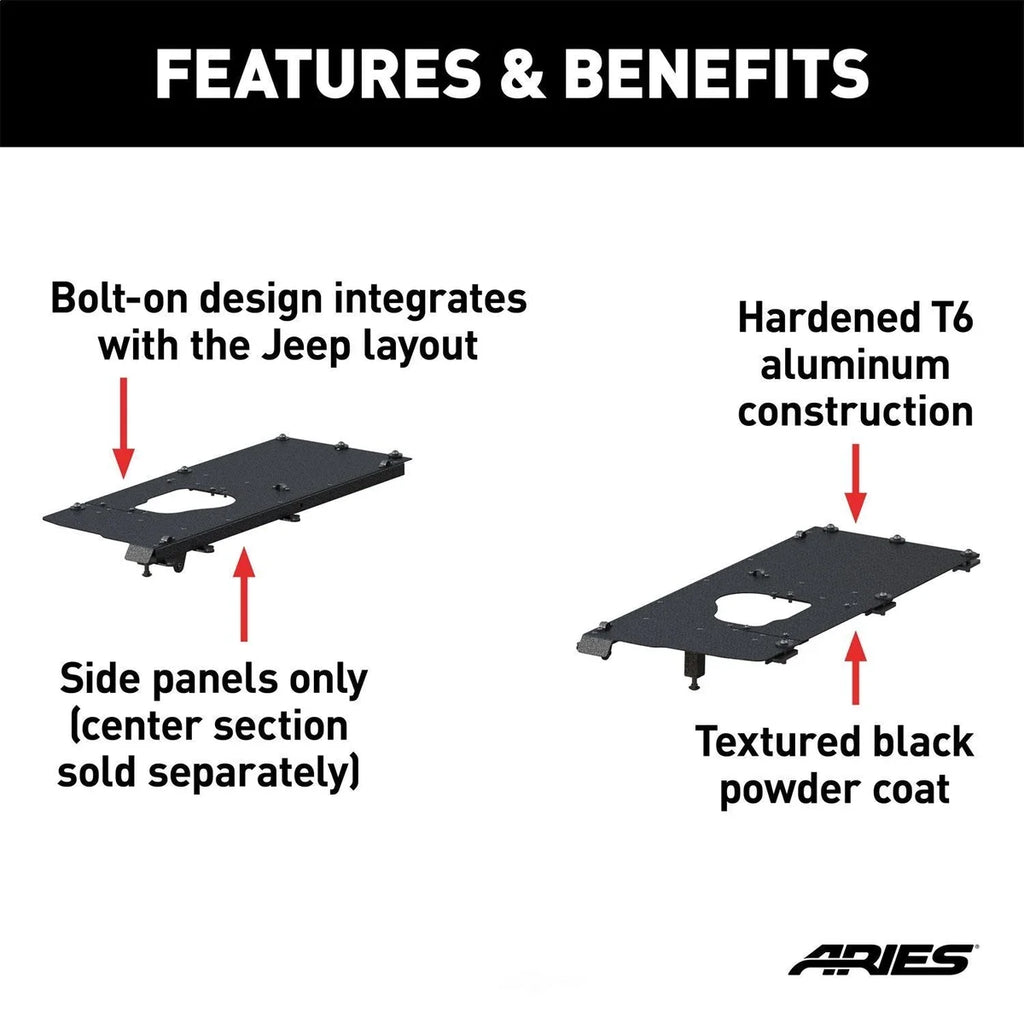ARIES Jeep JK Unlimited Security Cargo Lid Side Panels ALC25000-01 fits Jeep JK - Back View