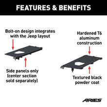 Load image into Gallery viewer, ARIES Jeep JK Unlimited Security Cargo Lid Side Panels ALC25000-01 fits Jeep JK - Back View