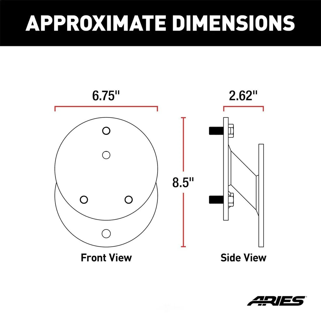 ARIES Jeep Wrangler JK Spare Tire Relocation Carrier 25630AB fits Jeep Wrangler - Side View