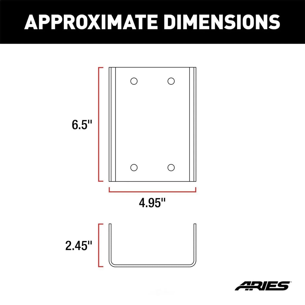 ARIES Jeep Wrangler JK Third Brake Light Extension Bracket 256TBL fits Jeep Wrangler - Side View