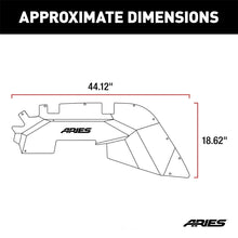 Load image into Gallery viewer, ARIES Jeep Wrangler JL Aluminum Front Inner Fender Liners 1500550 fits 2018-2019 Jeep Wrangler - Side View