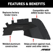 Load image into Gallery viewer, ARIES Jeep Wrangler JL Aluminum Front Inner Fender Liners 1500550 fits 2018-2019 Jeep Wrangler - Back View