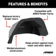 Load image into Gallery viewer, ARIES Jeep Wrangler JL Aluminum Rear Inner Fender Liners 2500550 fits 2018-2019 Jeep Wrangler - Back View