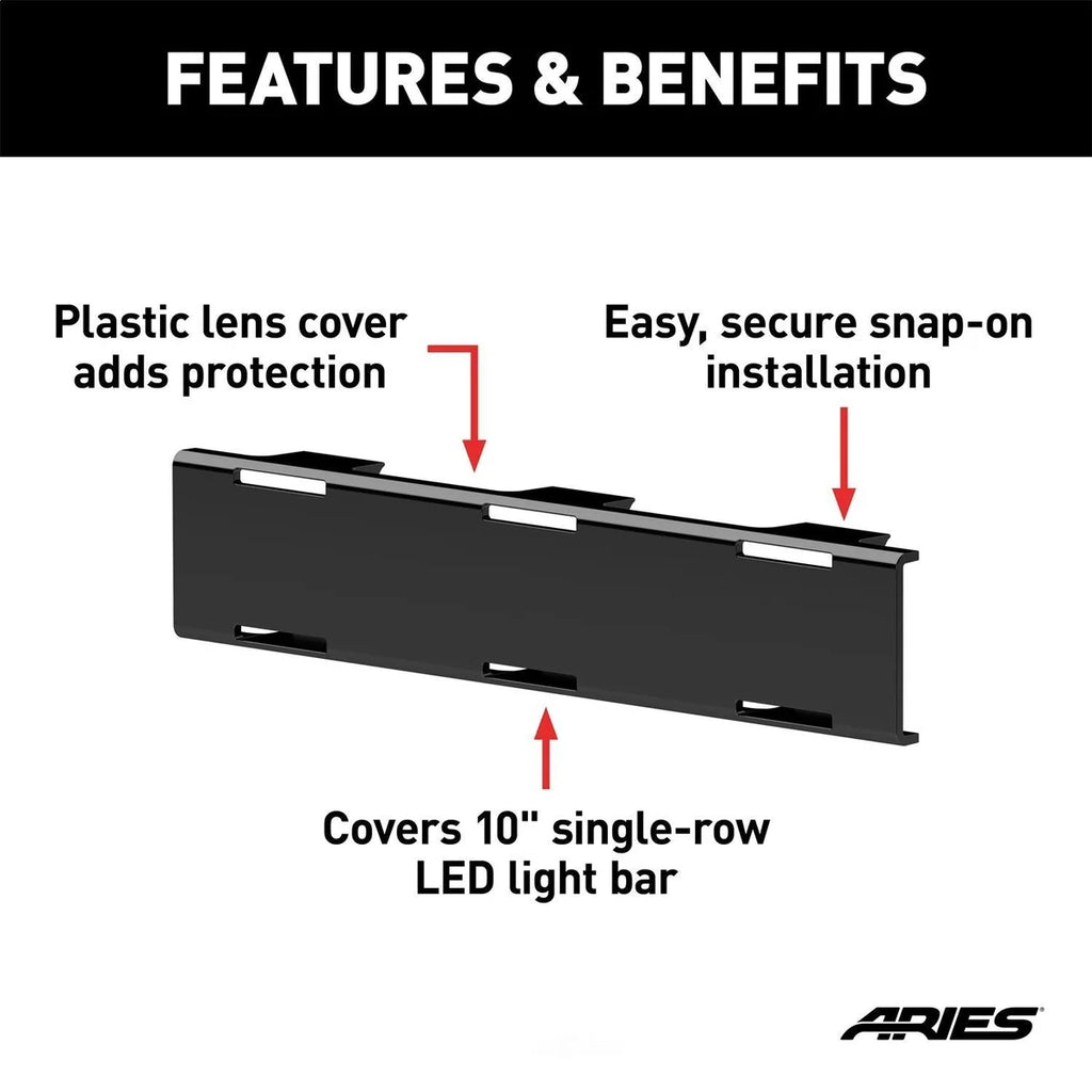 ARIES LED Light Cover for 10" Single-Row Light Bars 1501261 - Back View