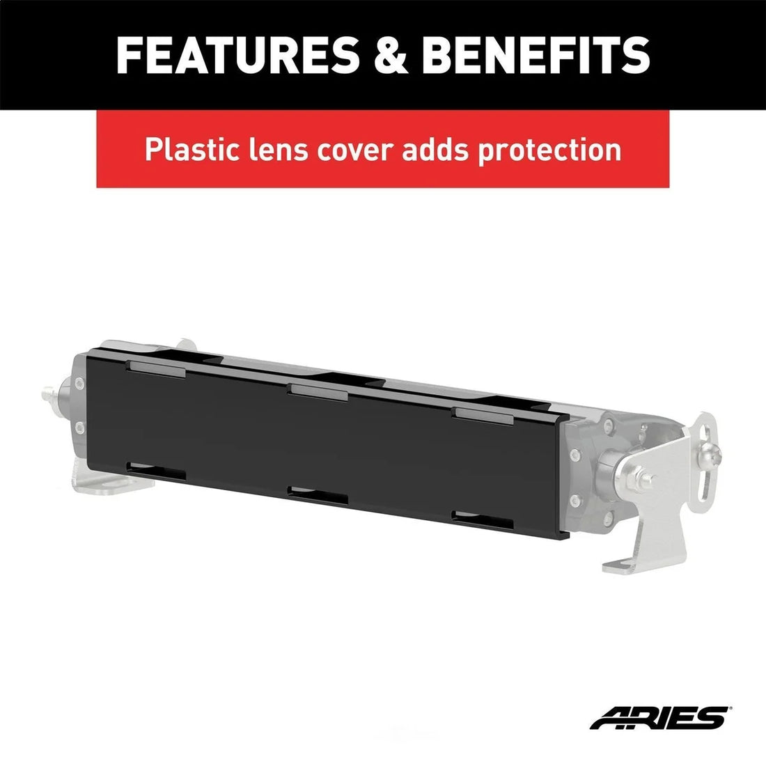 ARIES LED Light Cover for 10" Single-Row Light Bars 1501261 - Installation View