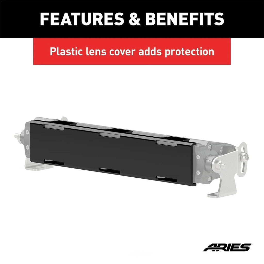 ARIES LED Light Cover for 10" Single-Row Light Bars 1501261 - Installation View