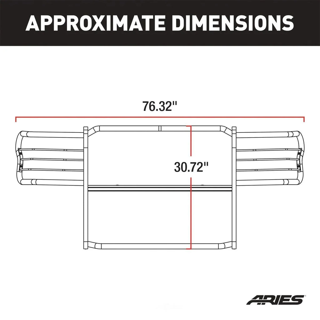ARIES Polished Stainless Grille Guard 3056-2 fits 2004-2008 Ford F-150 / Lincoln Mark LT - Installation View