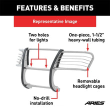 Load image into Gallery viewer, ARIES Polished Stainless Grille Guard 3067-2 fits Ford F-250 Super Duty / F-350 Super Duty - Additional View 5