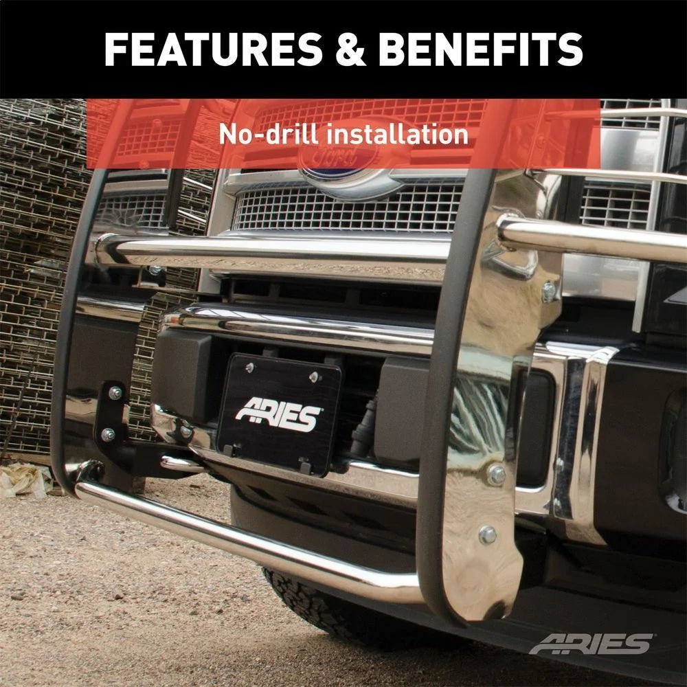 ARIES Polished Stainless Grille Guard 3067-2 fits Ford F-250 Super Duty / F-350 Super Duty - Additional View 8