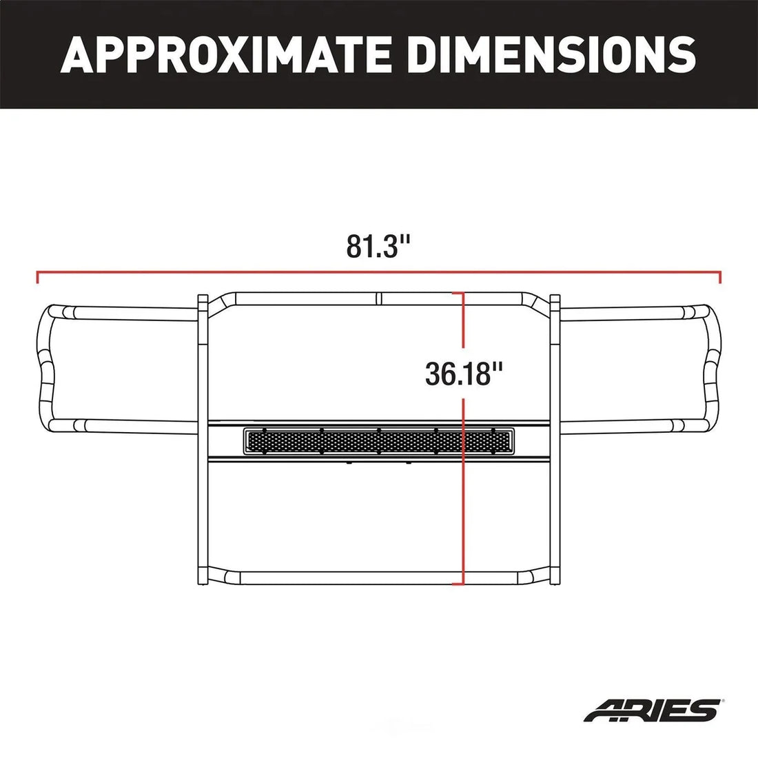 ARIES Pro Series Black Steel Grille Guard P4091 fits 2014-2018 Chevrolet Silverado 1500 - Additional View 6