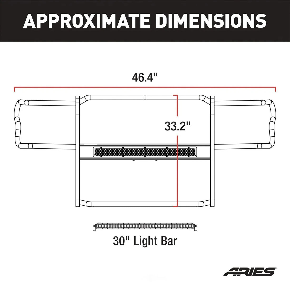 ARIES Pro Series Black Steel Grille Guard with Light Bar 2170022 fits Chevrolet Colorado / GMC Canyon - Installation View