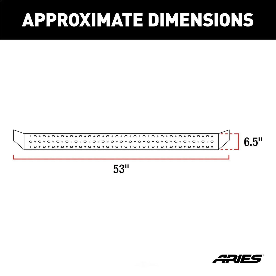ARIES RidgeStep 6-1/2" x 53" Black Steel Running Boards 2055516 fits 2004-2014 Ford F-150 - Back View
