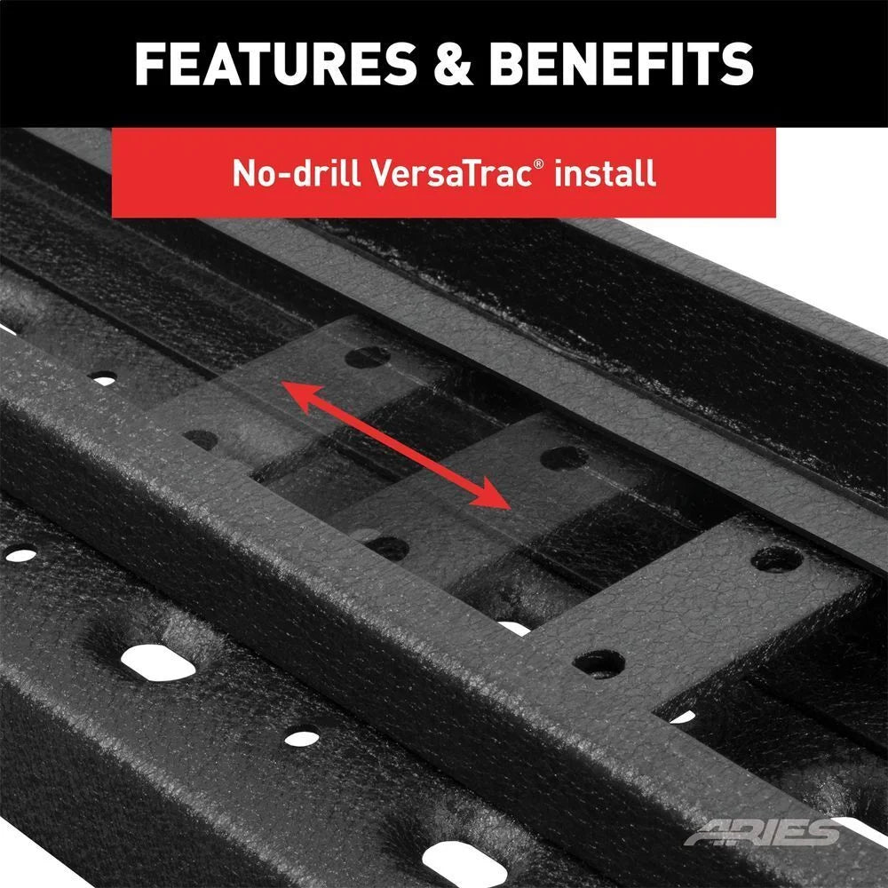 ARIES RidgeStep 6-1/2" x 53" Black Steel Running Boards (No Brackets) C2853 fits 1999-2018 Chevrolet / Ford / GMC - Additi...