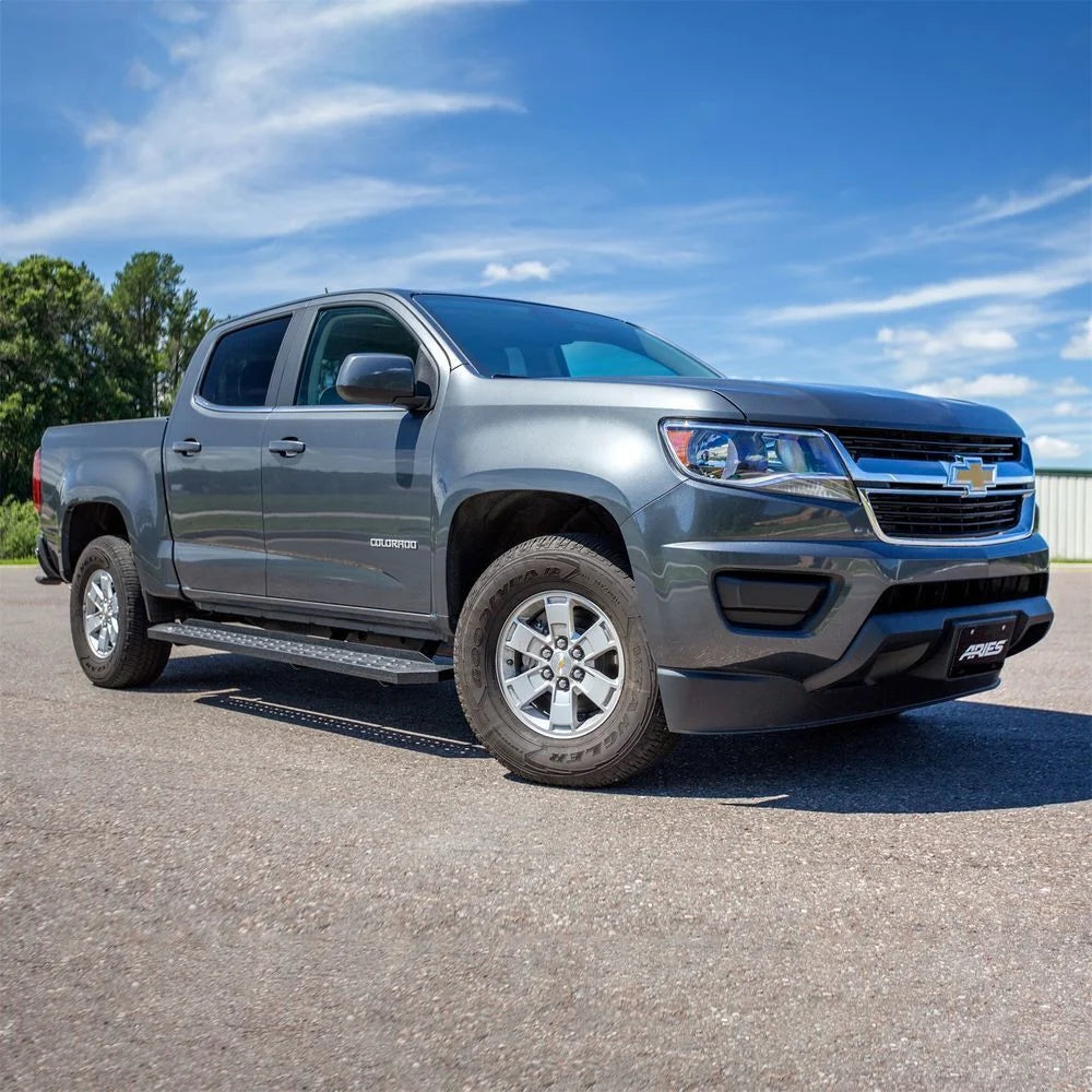 ARIES RidgeStep 6-1/2" x 85" Black Steel Running Boards 2055533 fits Chevrolet Colorado / GMC Canyon - Back View