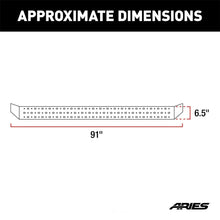 Load image into Gallery viewer, ARIES RidgeStep 6-1/2" x 91" Black Steel Running Boards (No Brackets) C2891 fits 1999-2019 Chevrolet / Ford / GMC - Side View