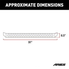 Load image into Gallery viewer, ARIES RidgeStep 6-1/2" x 91" Black Steel Running Boards 2055549 fits Ram 1500 CREW CAB - Back View