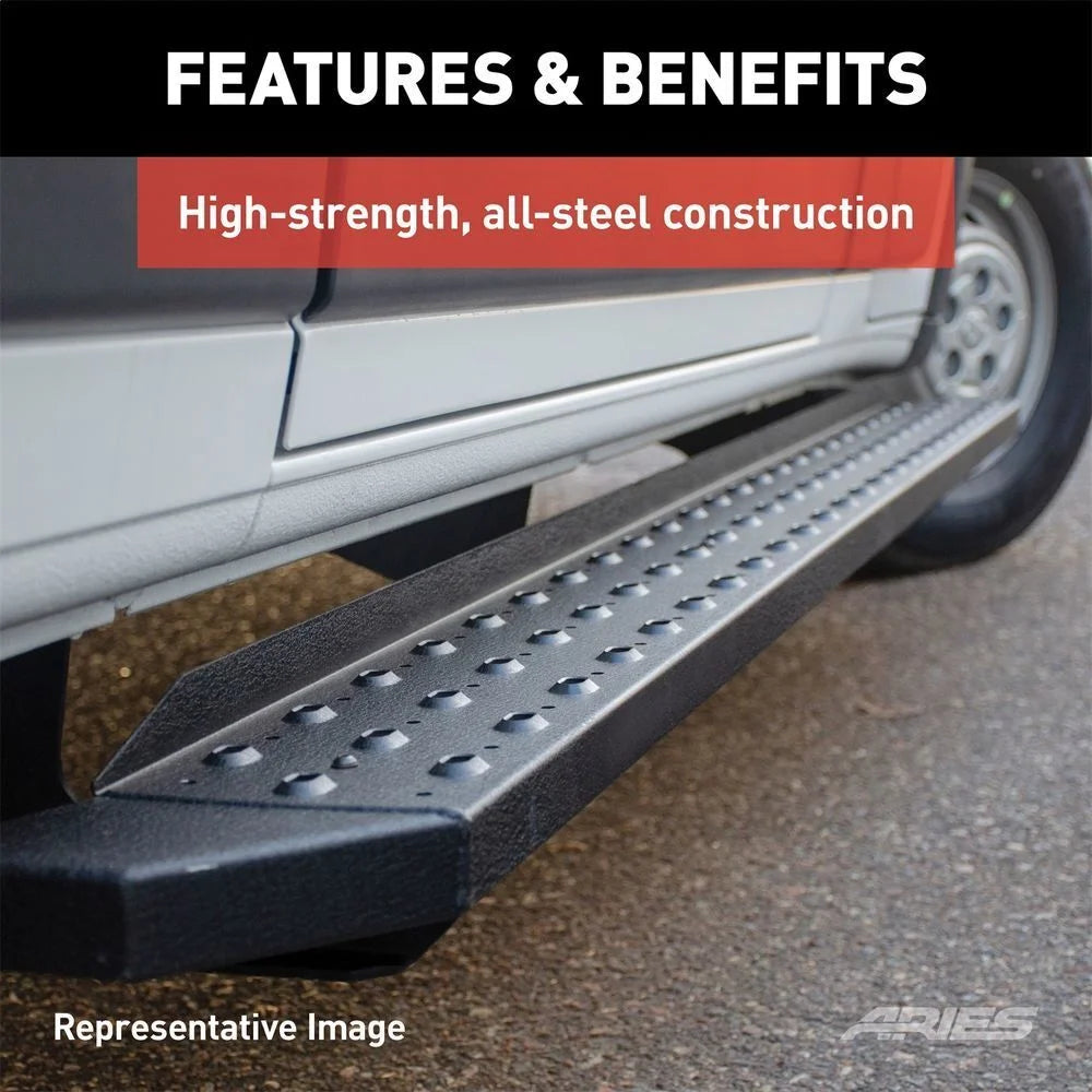 ARIES RidgeStep 6-1/2" x 96", 36" Black Steel Running Boards (No Brackets) C3696 fits 1999-2014 Ford E-150 / 1999-2014 For...