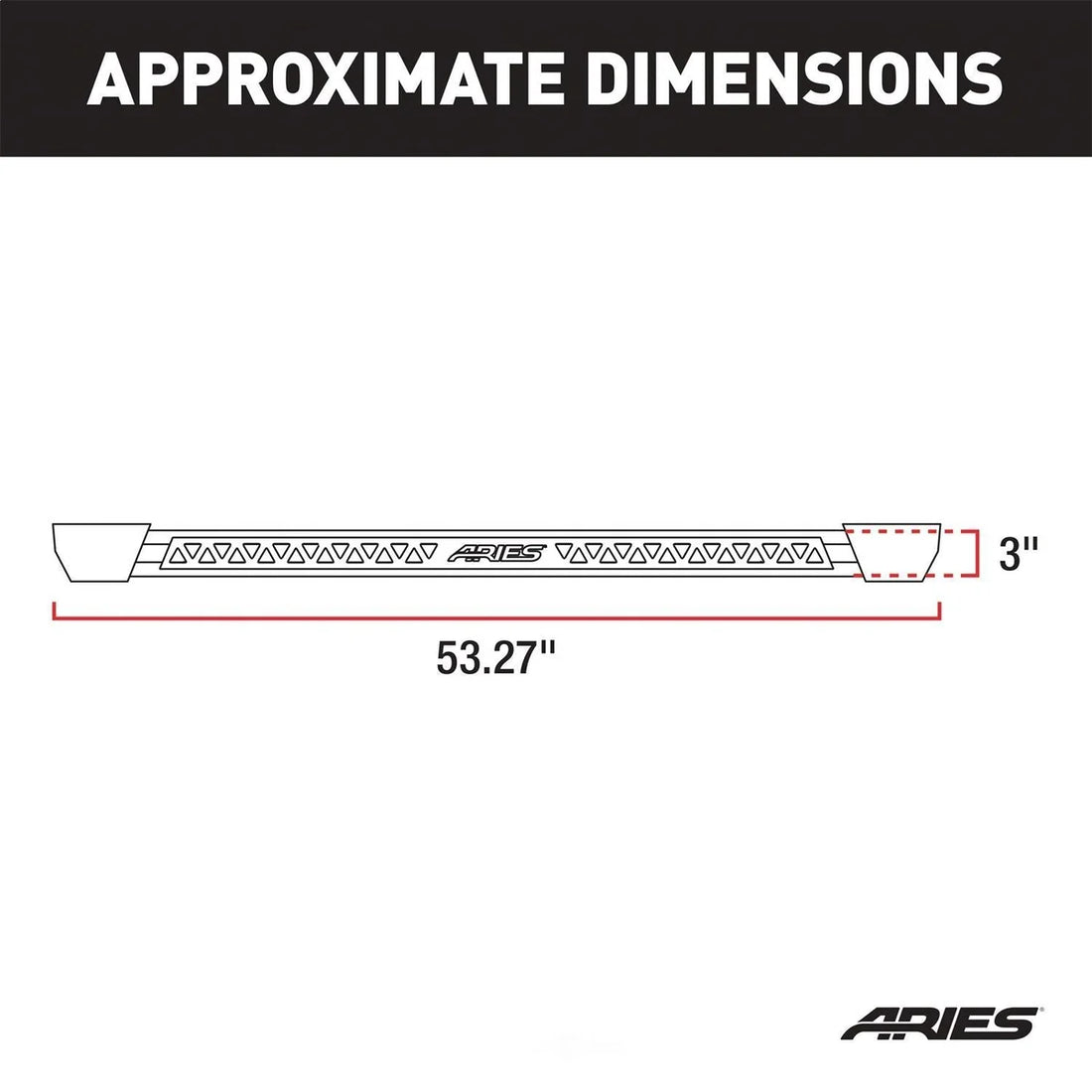 ARIES Rocker Step Running Boards 2074100 fits Jeep Wrangler JK - Back View