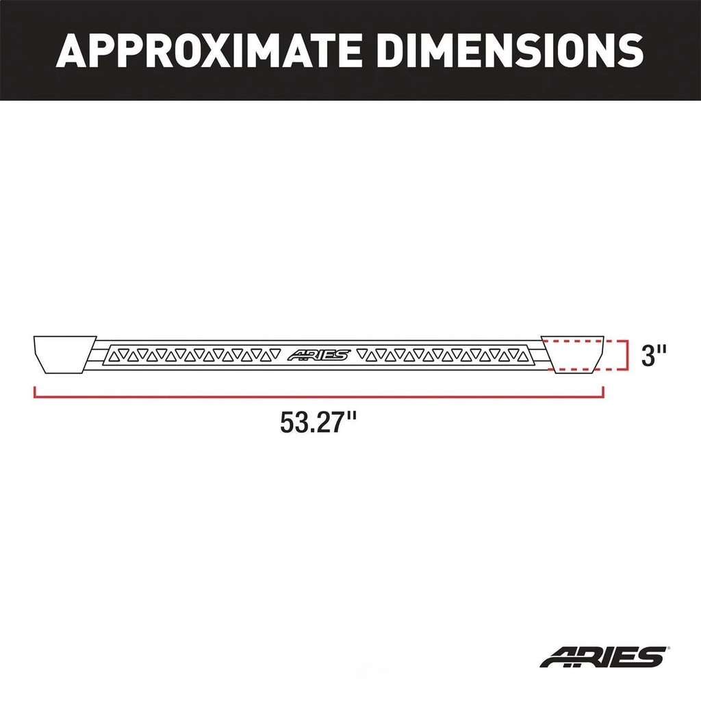 ARIES Rocker Step Running Boards 2074100 fits Jeep Wrangler JK - Back View