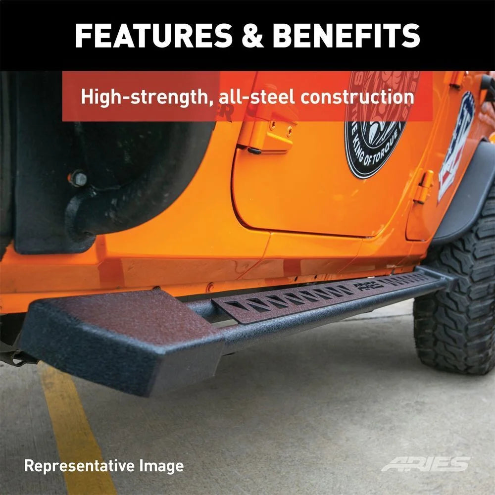 ARIES Rocker Step Running Boards 2074100 fits Jeep Wrangler JK - Additional View 7