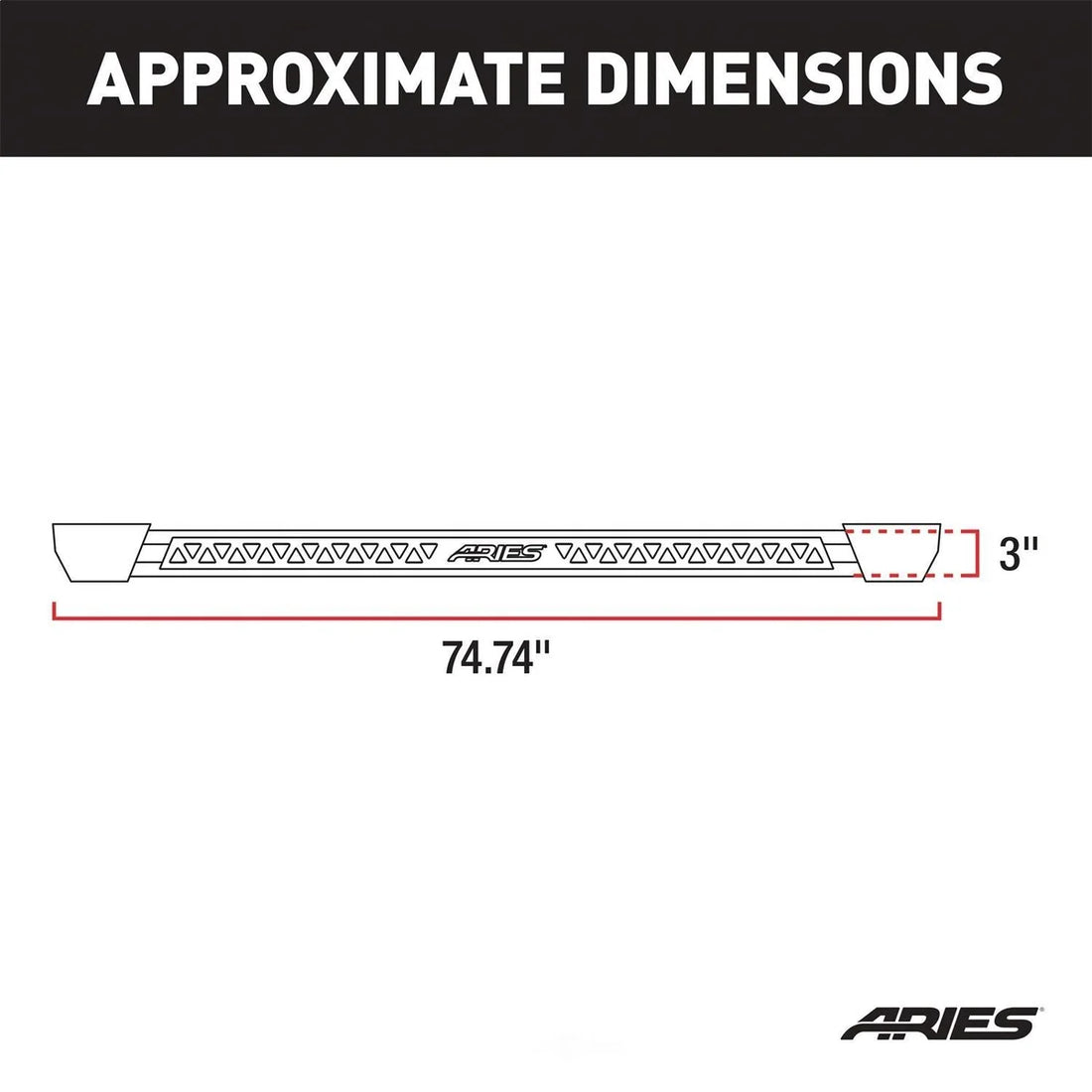 ARIES Rocker Step Running Boards 2074101 fits Jeep Wrangler JK Unlimited - Back View