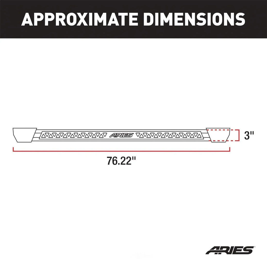 ARIES Rocker Step Running Boards 2074111 fits Dodge Ram / Ram 1500 - Back View