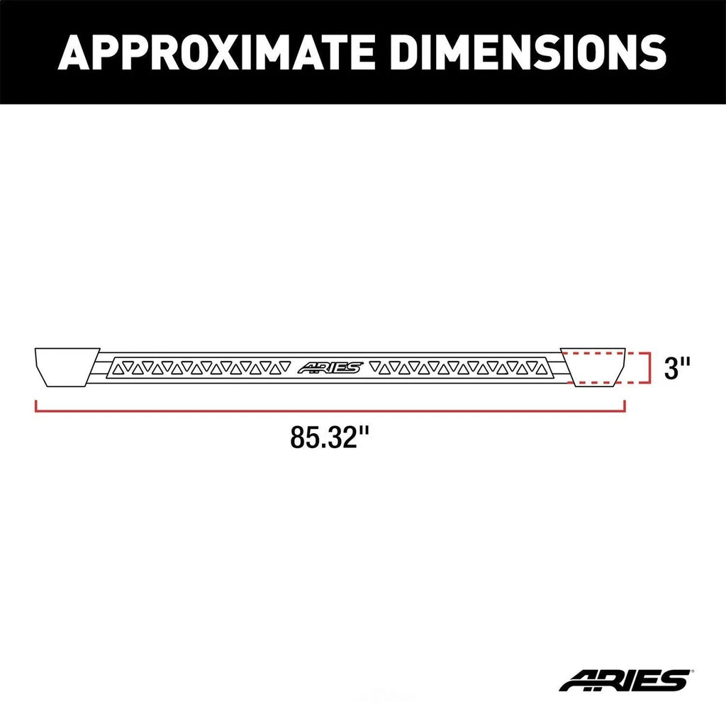 ARIES Rocker Step Running Boards Crew Cab 2074113 fits Chevrolet Silverado 1500 / 2500 / 3500 / GMC Sierra 1500 / 2500 / 3500