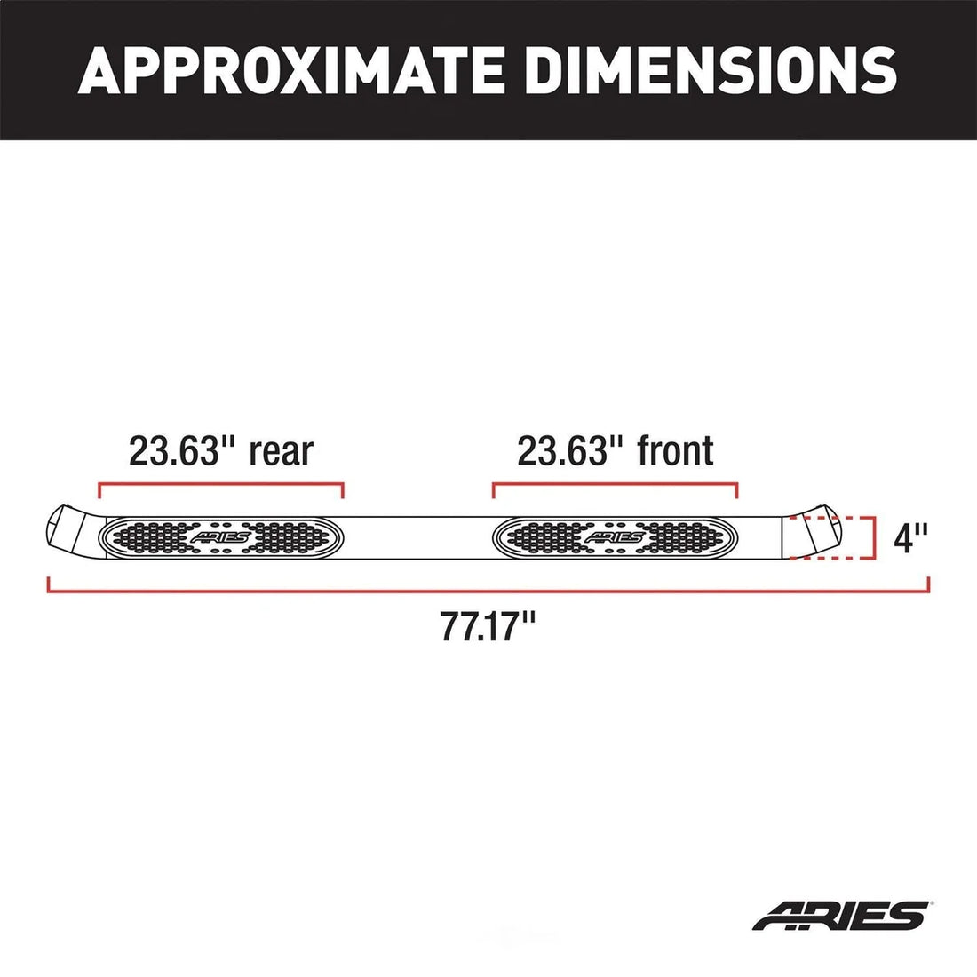ARIES S223016 4-Inch Oval Black Steel Nerf Bars S223016 fits 2004-2014 Ford F-150 - Installation View