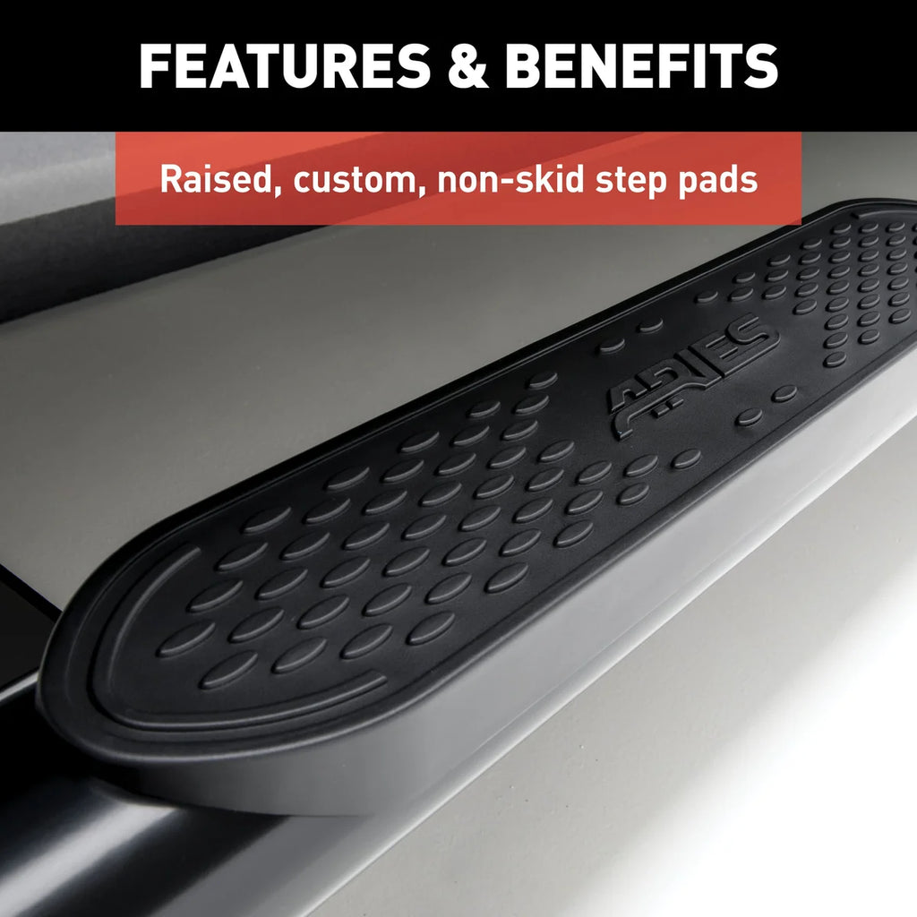 ARIES S225045 4-Inch Oval Black Steel Nerf Bars S225045 fits Ram 1500