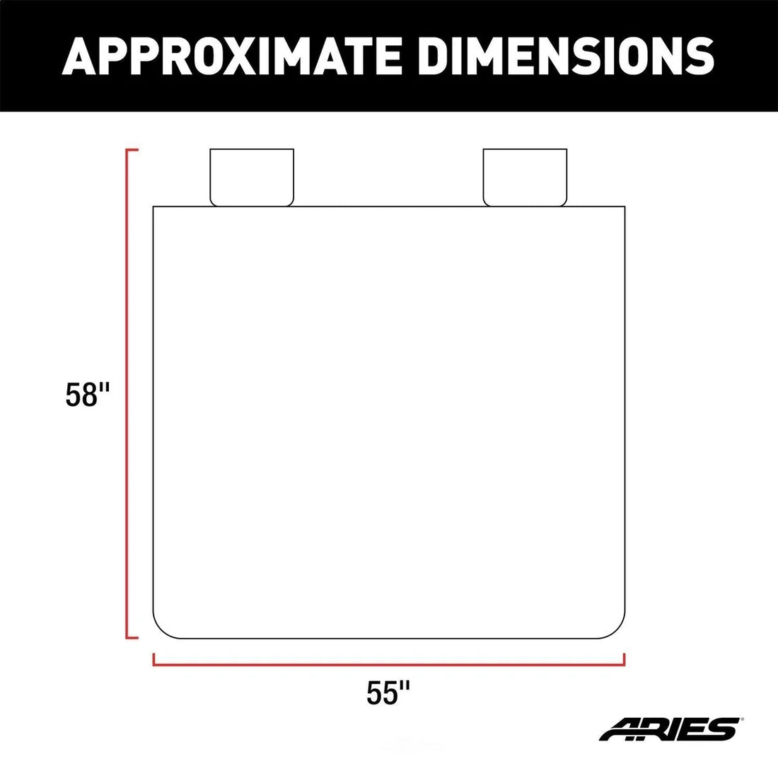 ARIES Seat Defender 58" x 55" Removable Waterproof Black Bench Seat Cover 3146-09 - Side View
