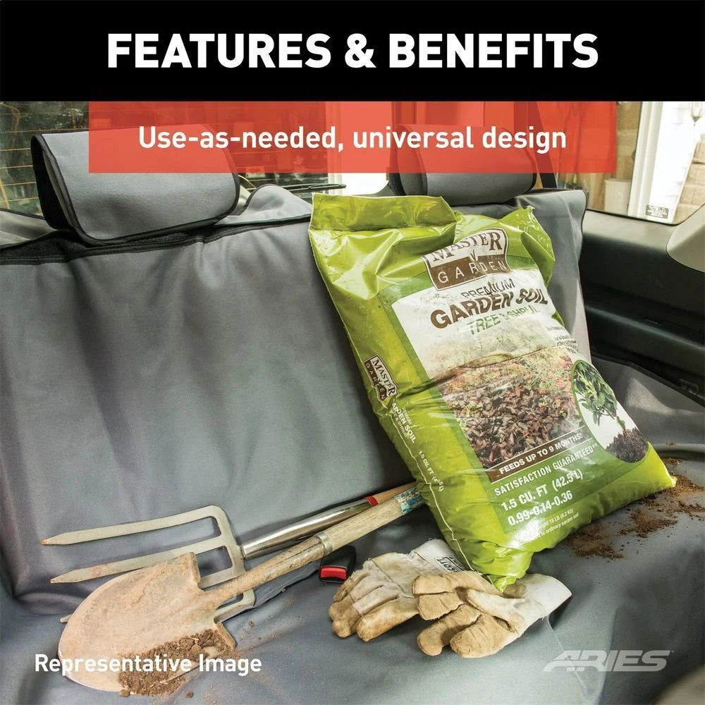 ARIES Seat Defender 58" x 55" Removable Waterproof Black Bench Seat Cover 3146-09 - Installation View