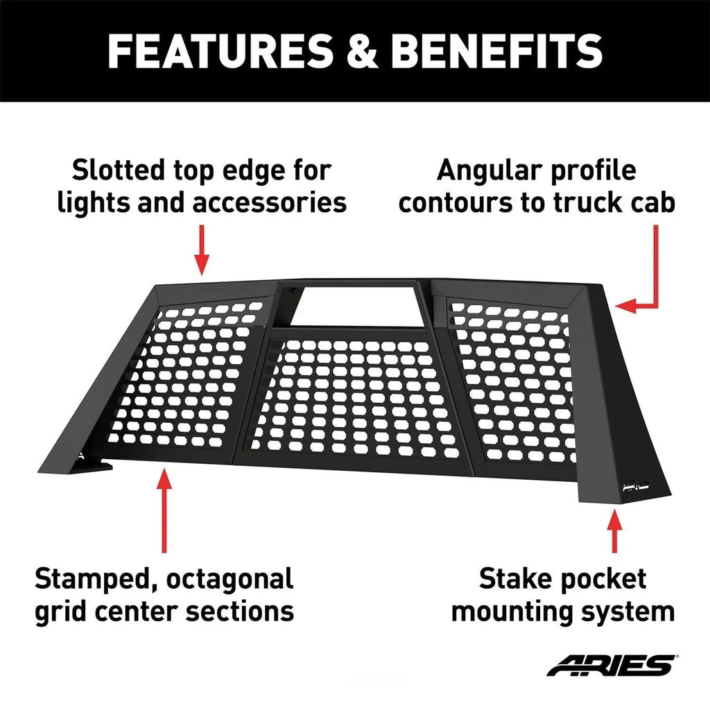 ARIES Switchback Black Aluminum Headache Rack 1110111 fits Dodge Ram / Ram 1500 / 2500 / 3500 - Additional View 5