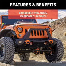 Load image into Gallery viewer, ARIES TrailChaser Aluminum Front Bumper Angular Brush Guard 2081101 fits 2007-2019 Jeep Wrangler - Additional View 7