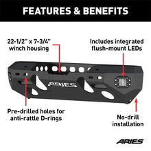 Load image into Gallery viewer, ARIES TrailChaser Aluminum Front Bumper (Option 5) 2082075 fits Jeep Wrangler JL / Gladiator / 2018-2019 Jeep Wrangler Rub...