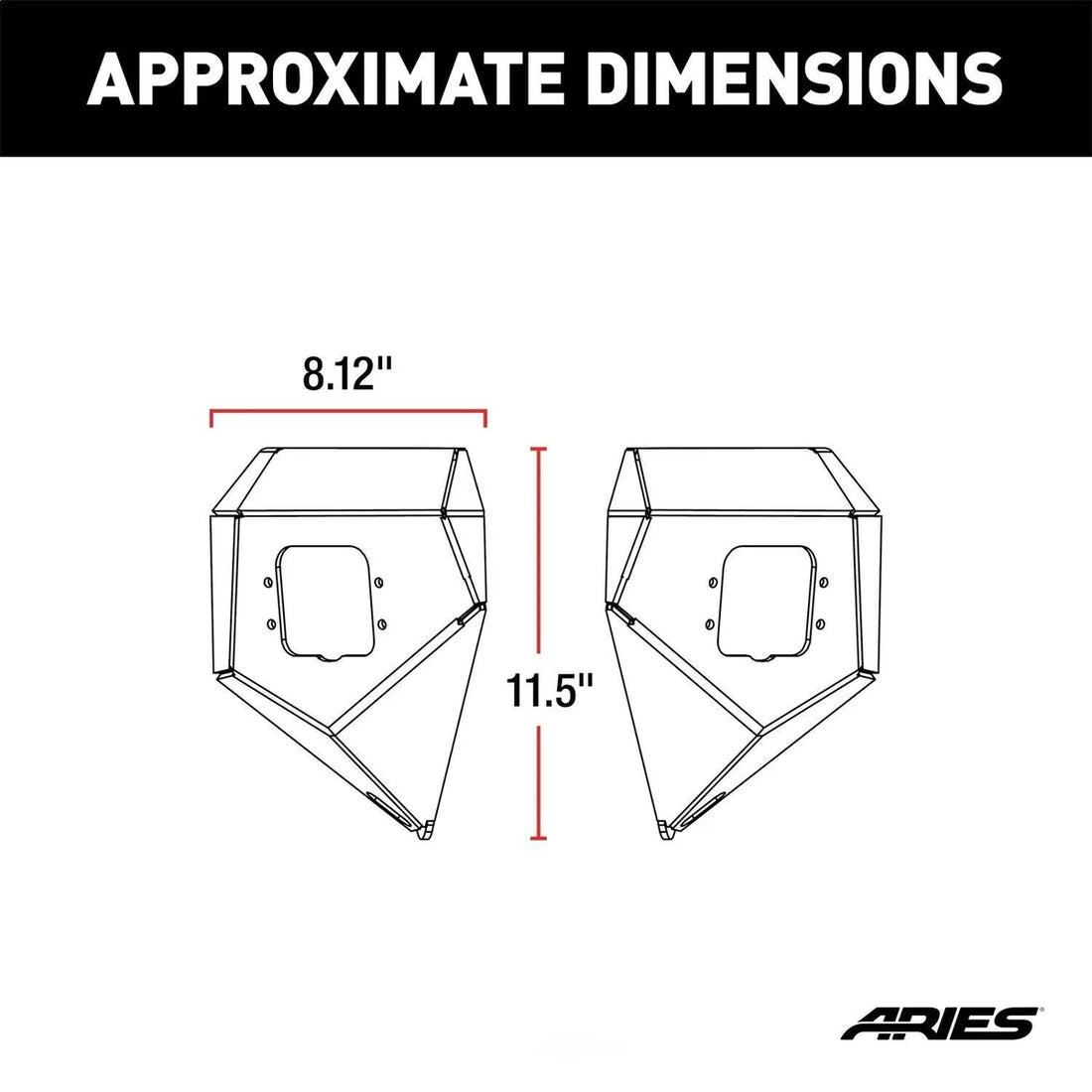 ARIES TrailChaser Steel Front Bumper Corners with LEDs 2081200 fits Jeep Wrangler / Gladiator - Side View