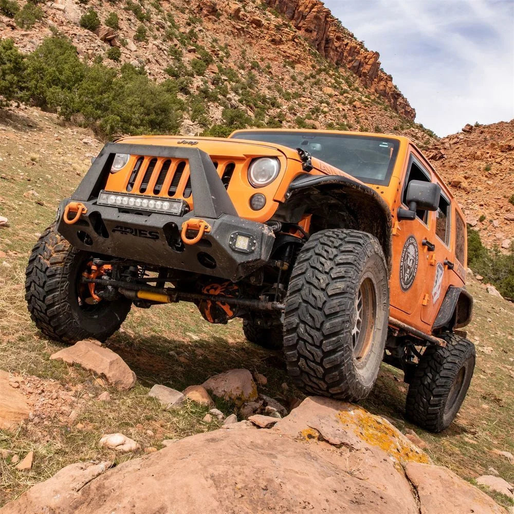 ARIES TrailChaser Steel Front Bumper Corners with LEDs 2081200 fits Jeep Wrangler / Gladiator - Additional View 7