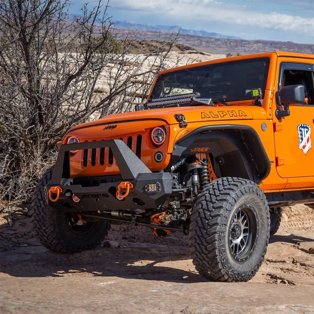 ARIES TrailChaser Steel Front Bumper Corners with LEDs 2081200 fits Jeep Wrangler / Gladiator - Additional View 8