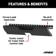 Load image into Gallery viewer, ARIES TrailChaser Steel Rear Bumper Center Section 2081024 fits 2018-2019 Jeep Wrangler JL - Back View
