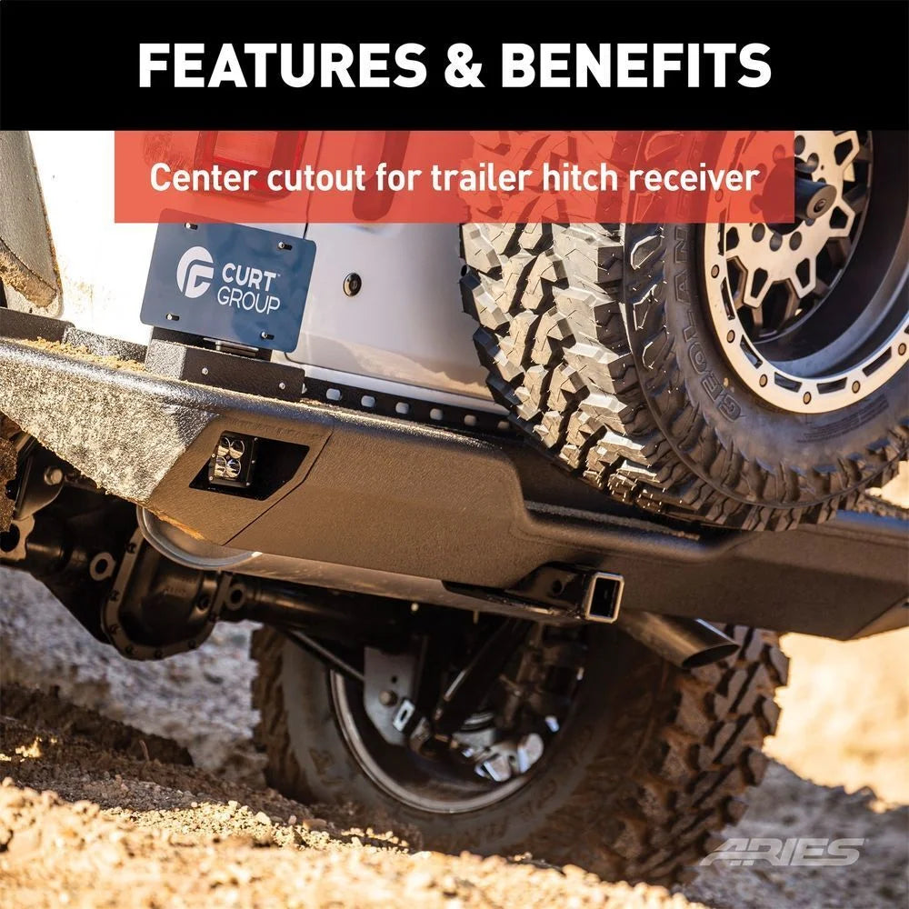 ARIES TrailChaser Steel Rear Bumper Center Section 2081024 fits 2018-2019 Jeep Wrangler JL - Additional View 5