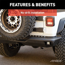 Load image into Gallery viewer, ARIES TrailChaser Steel Rear Bumper Center Section 2081024 fits 2018-2019 Jeep Wrangler JL - Additional View 6